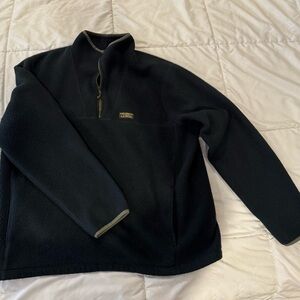 LL Bean Men’s Black Quarter-Zip Fleece Pullover